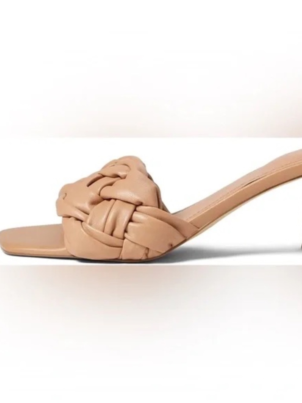 New MARC FISHER LTD Womens Beige Cerita Slip On Leather Heeled Sandal Slip On - Picture 3 of 8